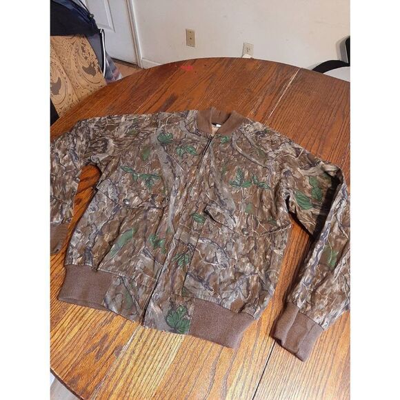 Vintage Medium Hide N Tree By Liberty Camo Hunting Casual Full Zip Jacket - Picture 1 of 4